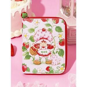 Strawberry Shortcake Berry Picking Wallet with Strawberry Charm Zipper